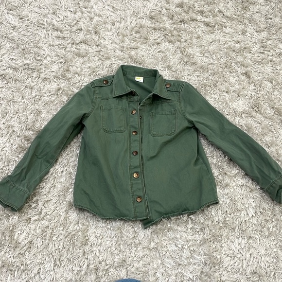 Girls Crazy 8 Army Green Jacket - Size 5 Small - Picture 1 of 2
